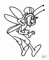 Flip Coloring Pages Flying Maya Bee Maja Grasshopper Bij Coloringpages1001 Fun Kids sketch template