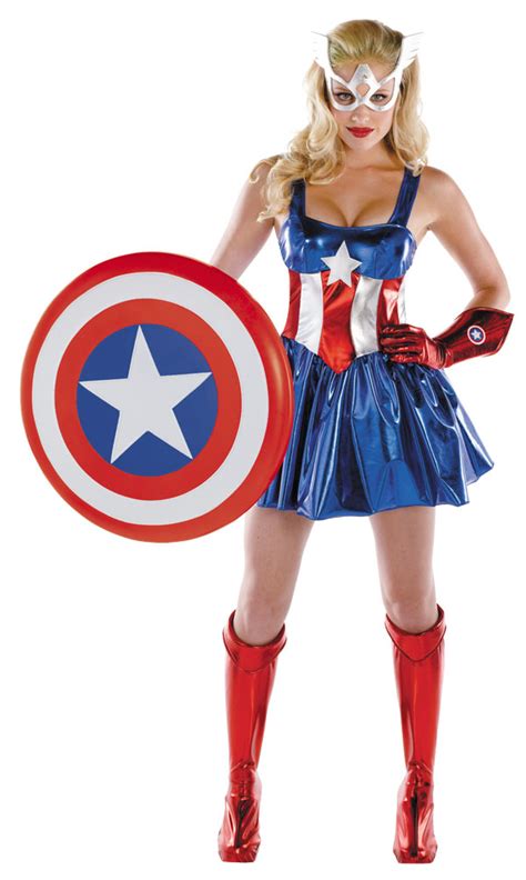 50260 deluxe sassy sexy captain america costume large topless robot