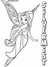 Silvermist Coloring Fairy Coloringway sketch template