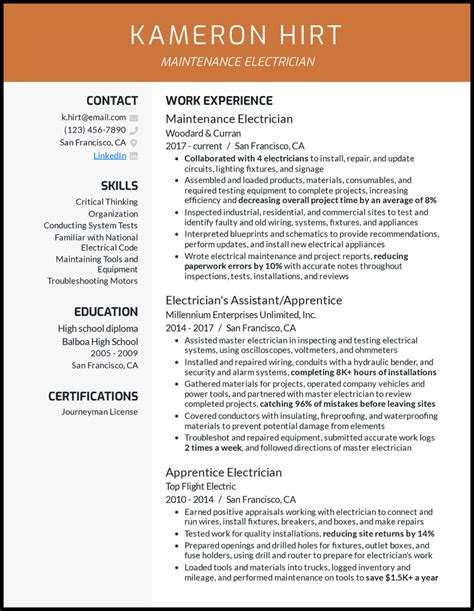 electrical resume templates