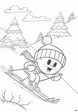 Para Colorear Pages Skier Printable sketch template