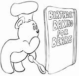 Teddy Bear Coloring Birthday Pages Cake Printactivities Print Kids sketch template