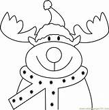 Coloring Reindeer Face Christmas Pages Animals Coloringpages101 Color Online sketch template