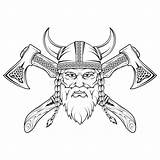 Vichingo Schizzo Viking Testa Ornamento Armi Casco sketch template