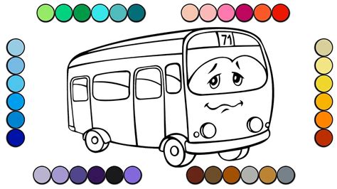 coloring bus colouring book  kids youtube