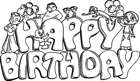 happy birthday pages  coloring pages