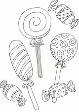 Coloring Lollipop Candy sketch template