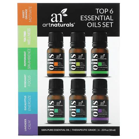artnaturals top  essential oils set  piece set  fl oz  ml