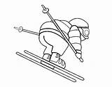 Skier Experienced Coloring Coloringcrew sketch template