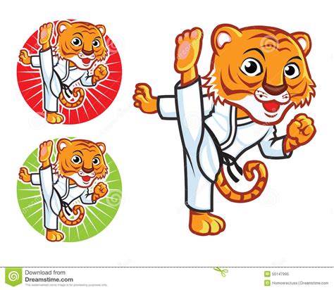 taekwondo tiger stock vector image 55147995