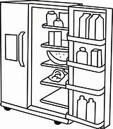 Fridge Refrigerator Coloring Colouring Pages Food Template Color Getcolorings Printable Clipart Print sketch template