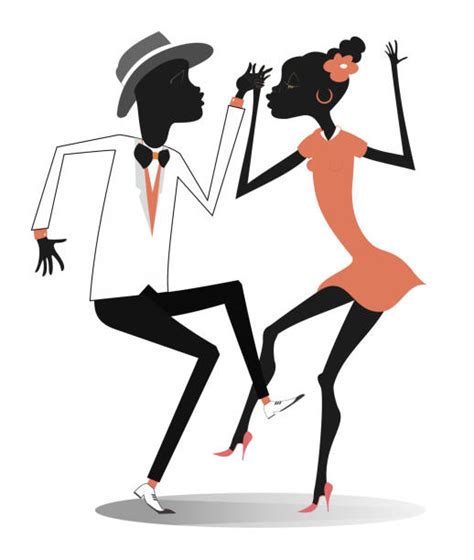 african american couple dancing illustrations royalty