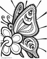 Coloring Pages Butterflies Adults Printable Butterfly Insect Print sketch template