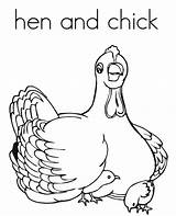 Hen Chicks Coloring Farm sketch template