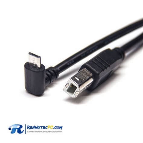 Micro Usb Cable Down Angle To Type B Male Straight