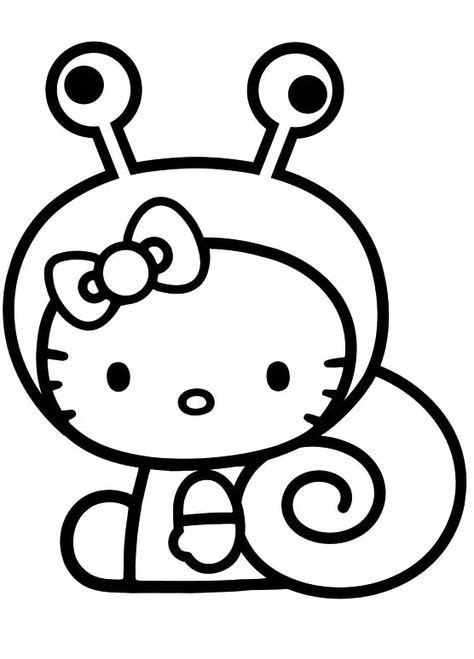kitty wearing ribbons coloring page  kitty colouring pages