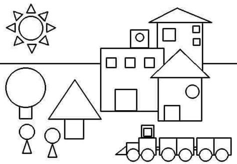 shapes coloring page preschool  homeschool