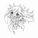 Coloring Pages Anime Chibi Deviantart Long Hair Kids Sureya Drawings Sketches sketch template