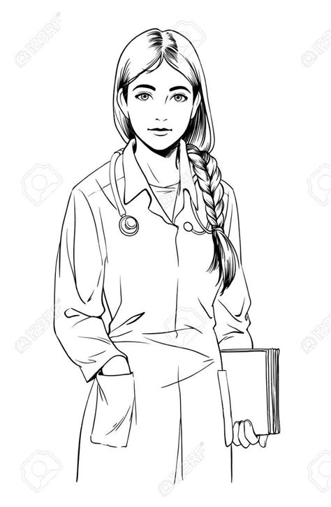 pin  amory morgan  drawing ideas doctor drawing girl doctor