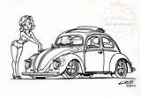 Beetle Ervin Automotive Fuca Rod Beetles Ilustração sketch template