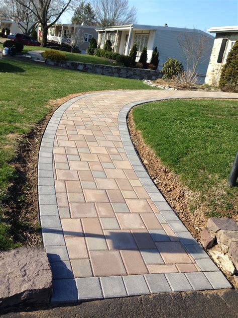 modern brick walkway  front yard landscaping
