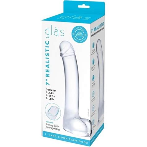 glas realistic 7 curved glass dildo clear sex toys at adult empire