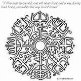 Norse Symbol Vikings Norwegian Rune Vegvisir Matching Tattoo1 sketch template
