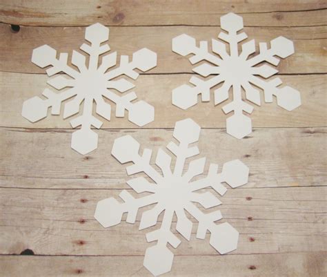 snowflake cutouts large cardstock snowflakes   winter etsy