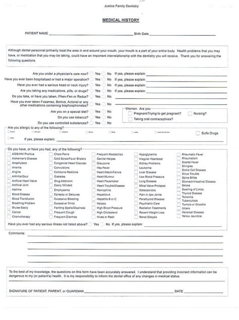printable medical forms template business