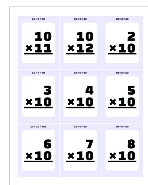 printable multiplication flash cards    printable