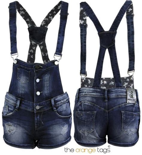 new ladies denim hot pants dungree womens shorts jeans with braces woman clothing pants and