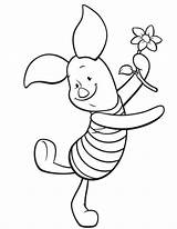 Piglet Pooh Winnie Coloring Pages Drawing Pig Print Outline Colouring Printable Color Baby Characters Flower Cute Disney Cartoon Kids Clipart sketch template