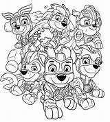 Pups Mighty Coloring Pages Patrol Paw Printable sketch template