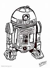 Wars Star D2 R2 Coloring Pages Drawing Printable Adults Kids Getdrawings Deviantart sketch template