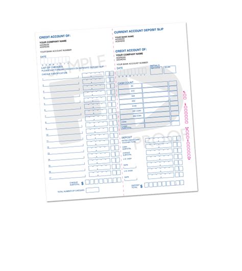 Deposit Slip Customizable Carbonless Template Form Forms Direct