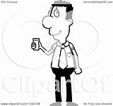 Businessman Holding Cup Water Clipart Cartoon Thoman Cory Outlined Coloring Vector 2021 sketch template