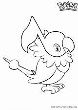 Coloring Pages Pokemon Chatot Printable Kids sketch template
