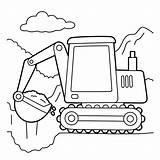 Excavator Bagger Escavatore Vecteezy Malvorlage Bosse Kostenlosen sketch template