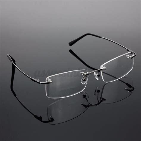 unisex rimless glasses lightest rx optical eyeglasses memory titanium