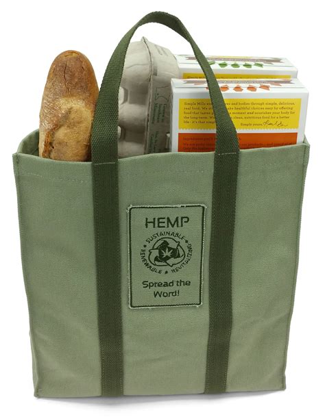 hemp canvas heavy duty reusable shopping tote bag