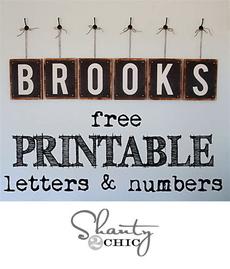 printable letters numbers shanty  chic