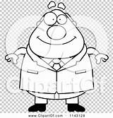 Businessman Chubby Boss Outlined Coloring Clipart Vector Cartoon Cory Thoman sketch template
