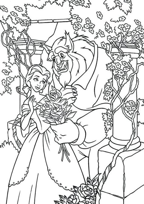 beauty   beast rose coloring pages