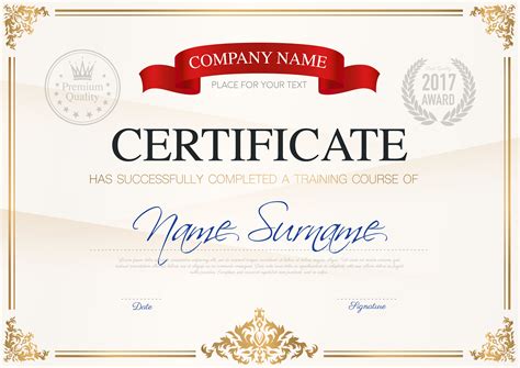 certificate  completion template  vector art  vecteezy