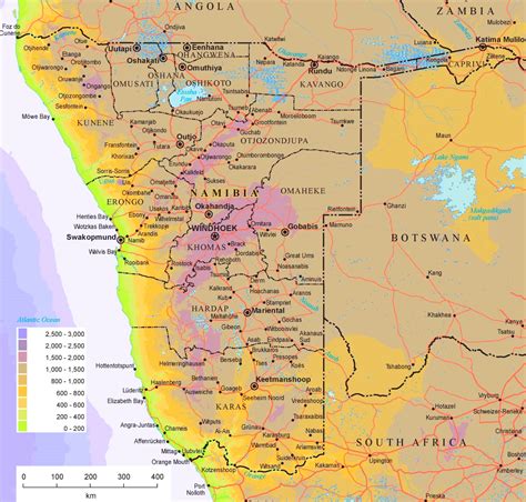 namibia karte namibia karte bevolkerungsdichte und