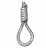 Rope Noose Vector Sketch Knot Suicide Hanging Doodle Hang Gallows Vectors sketch template