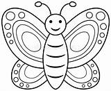 Butterfly Coloring Book Smiling Outline Illustration Vector Simple sketch template