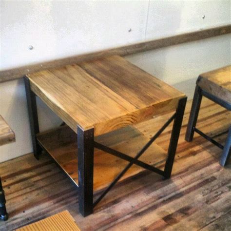 reclaimed wood  steel coffee table  frame style
