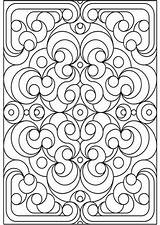 Coloring Pages Pattern Patterns Colouring Print Geometric Printable Kids Stained Glass Deco Color Sheets Hubpages Brick Grown Ups Dover Designs sketch template
