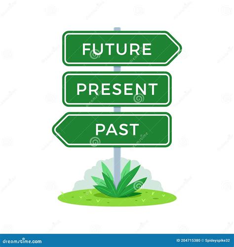 road sign future present  stock vector illustration